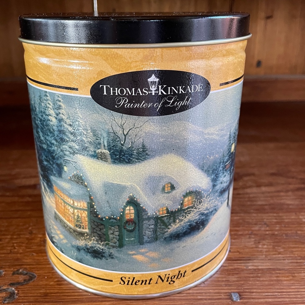 1992 Thomas Kinkade SILENT NIGHT Collectible Cookie Tin (empty)